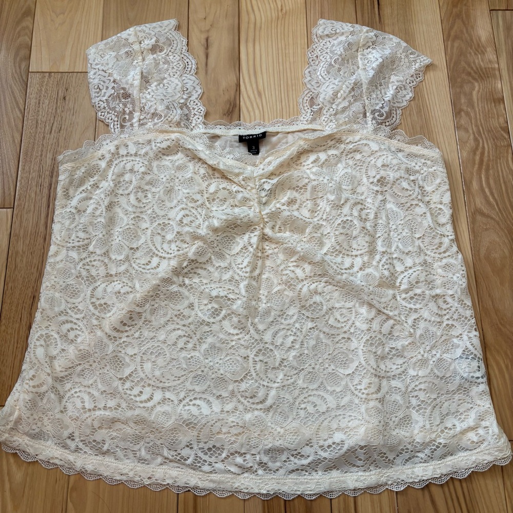 NEW Torrid Stretch Lace Sweetheart Cinch Front Top Plus Size 3X - Picture 2 of 10